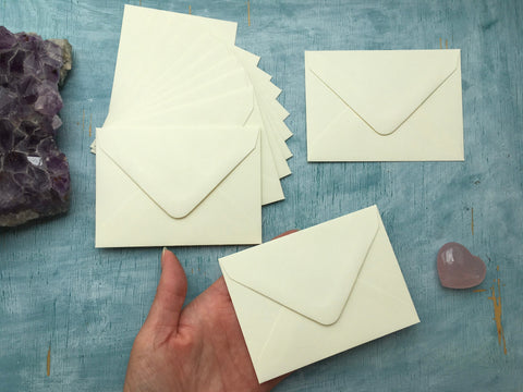 Mini envelopes, small cream envelopes, C7 cream envelopes, C7 ivory envelopes for envelope guestbooks