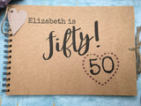 Personalised 50th birthday gift, custom scrapbook album 50 years old, 50th birthday gift for women, 50th birthday photo album gift for wife