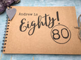 Personalised 80th birthday gift, custom scrapbook album 80 years old, 80th birthday gift for men, Husband 80th birthday photo album gift