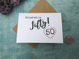 'Fifty!' Personalized 50th birthday card