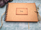 A5 small family scrapbook album, rustic Kraft card blank memory book, primitive photo album, personalized gift for grandparents