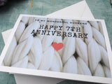printed wool image 7th wedding anniversary card