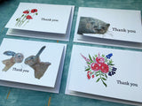 set of printed thank you notecards