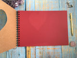 Heart aperture scrapbook album seconds sale red pages anniversary or valentines day gift for boyfriend