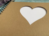 Heart aperture scrapbook album seconds sale WHITE pages anniversary or valentines day gift for boyfriend husband wife or girlfriend (SALE54)